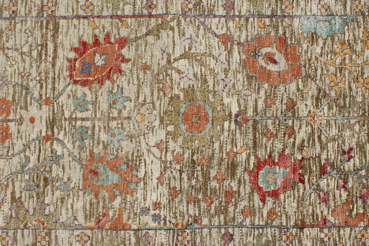 3x26 Ivory and Multicolor Modern Contemporary Runner