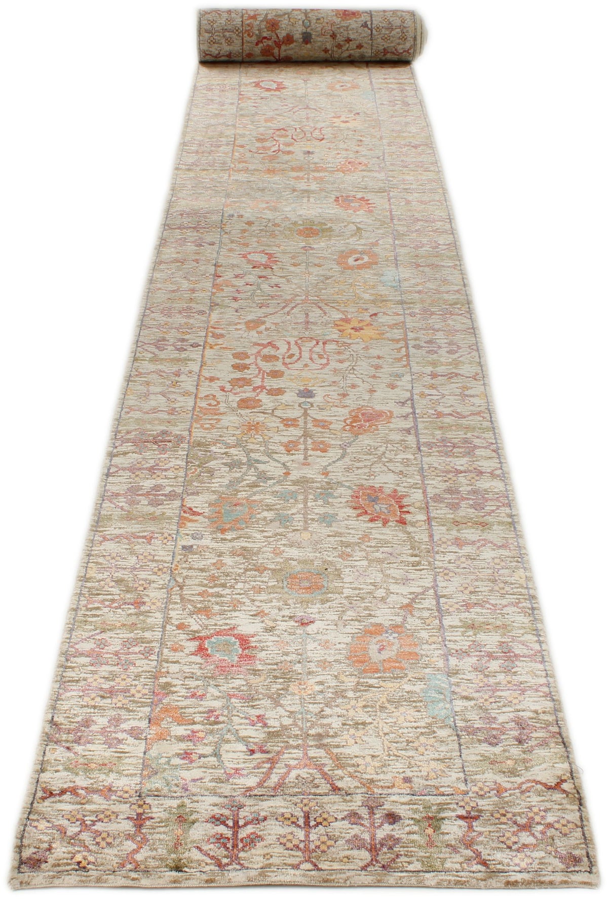 3x26 Ivory and Multicolor Modern Contemporary Runner