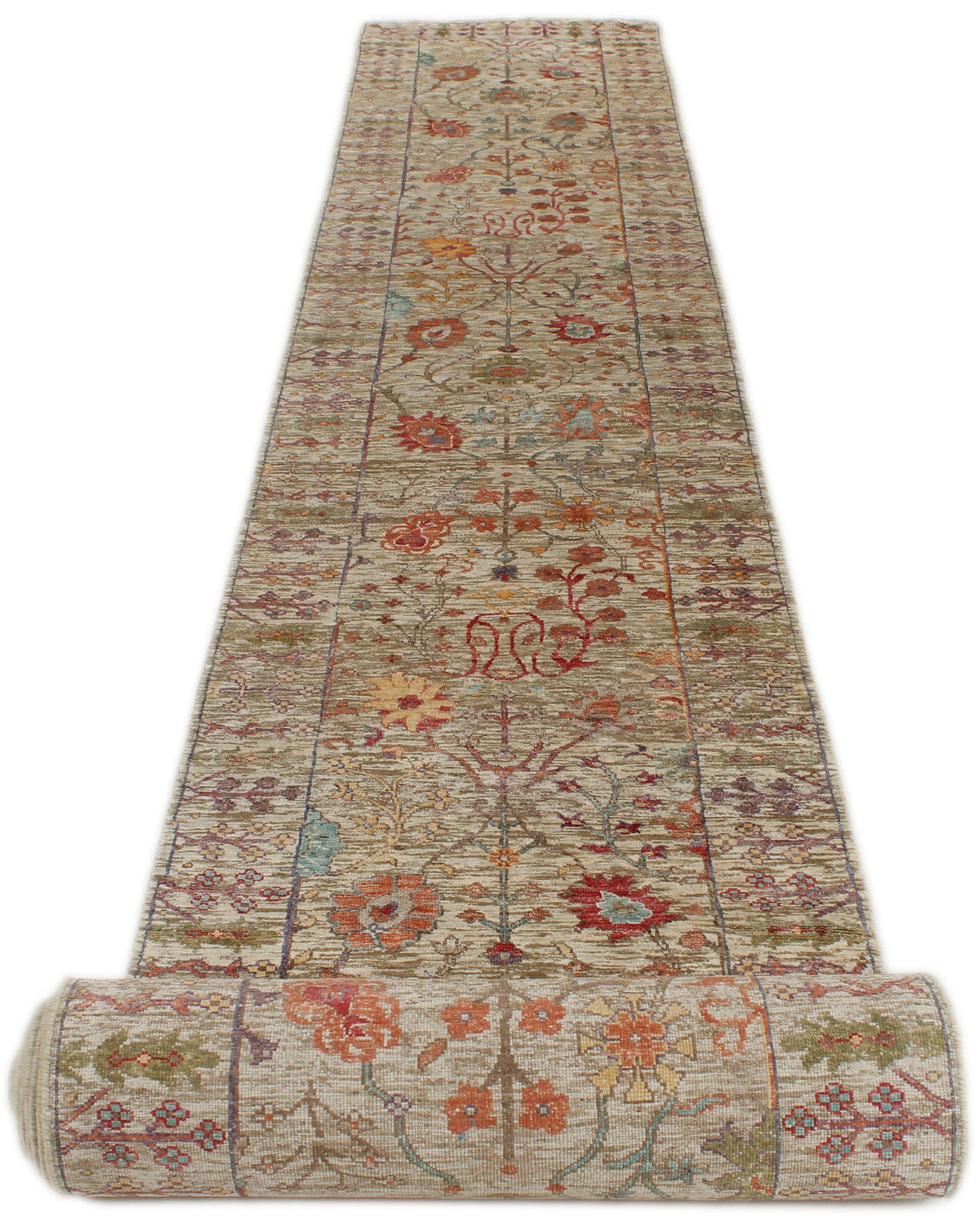 3x26 Ivory and Multicolor Modern Contemporary Runner