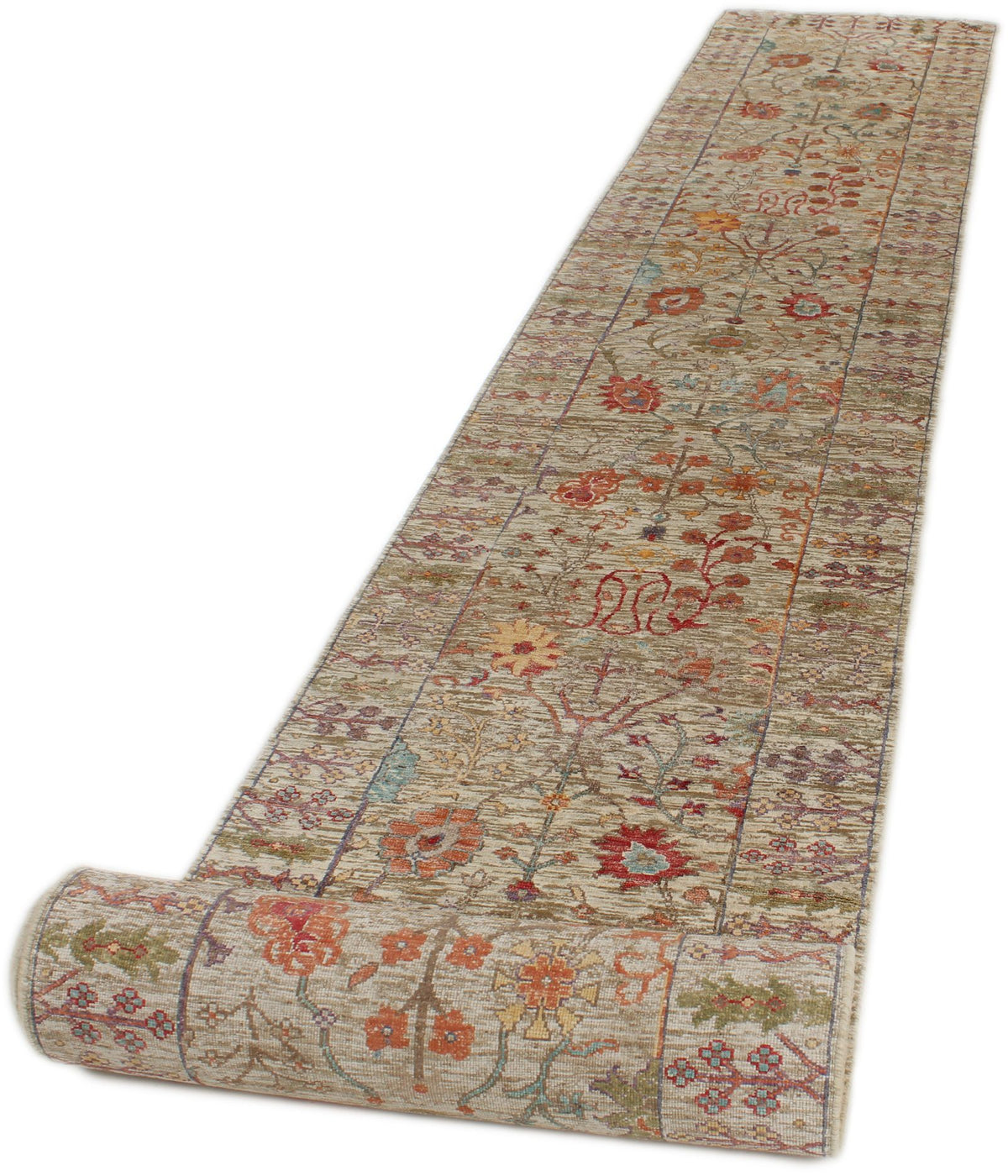 3x26 Ivory and Multicolor Modern Contemporary Runner