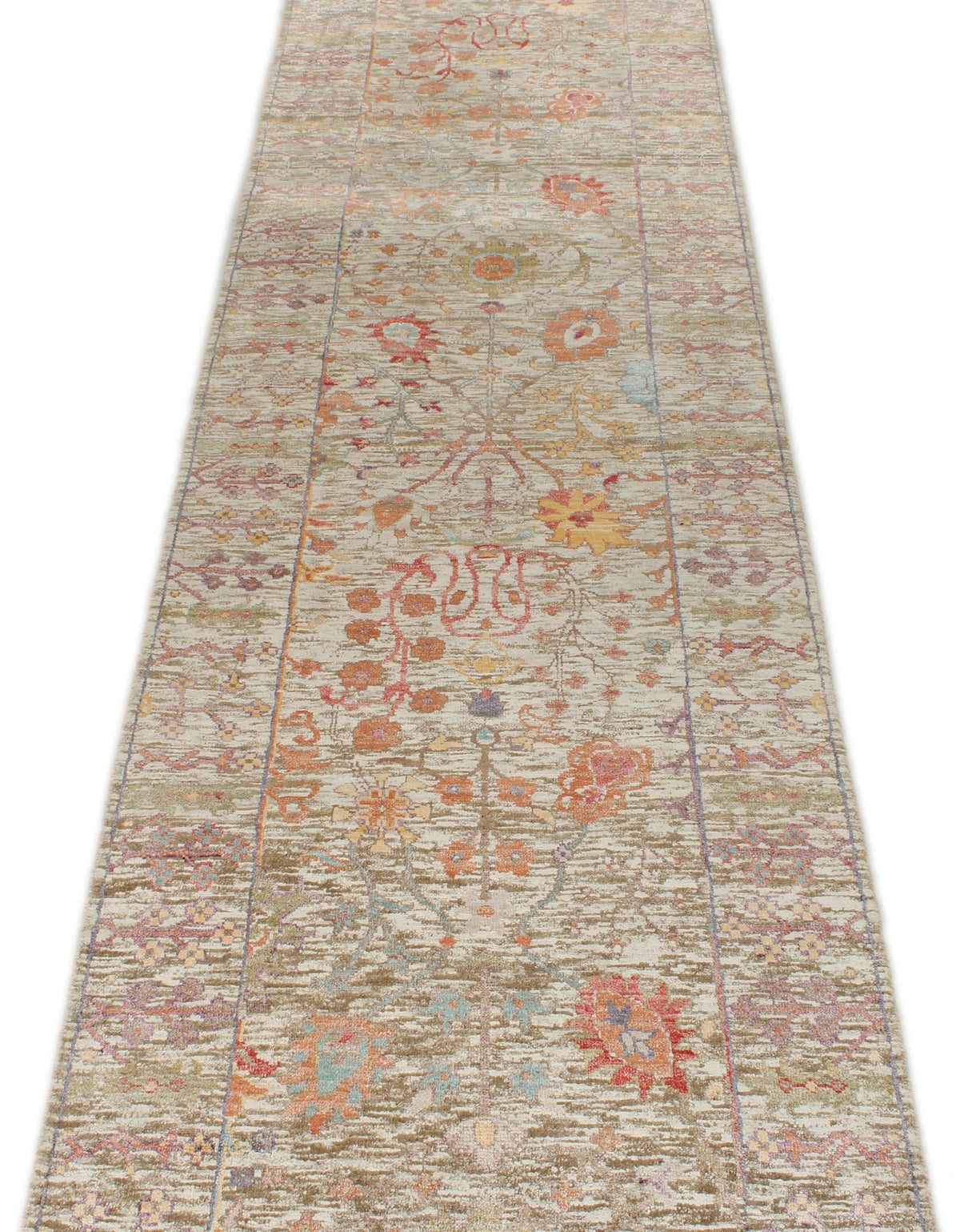 3x26 Ivory and Multicolor Modern Contemporary Runner