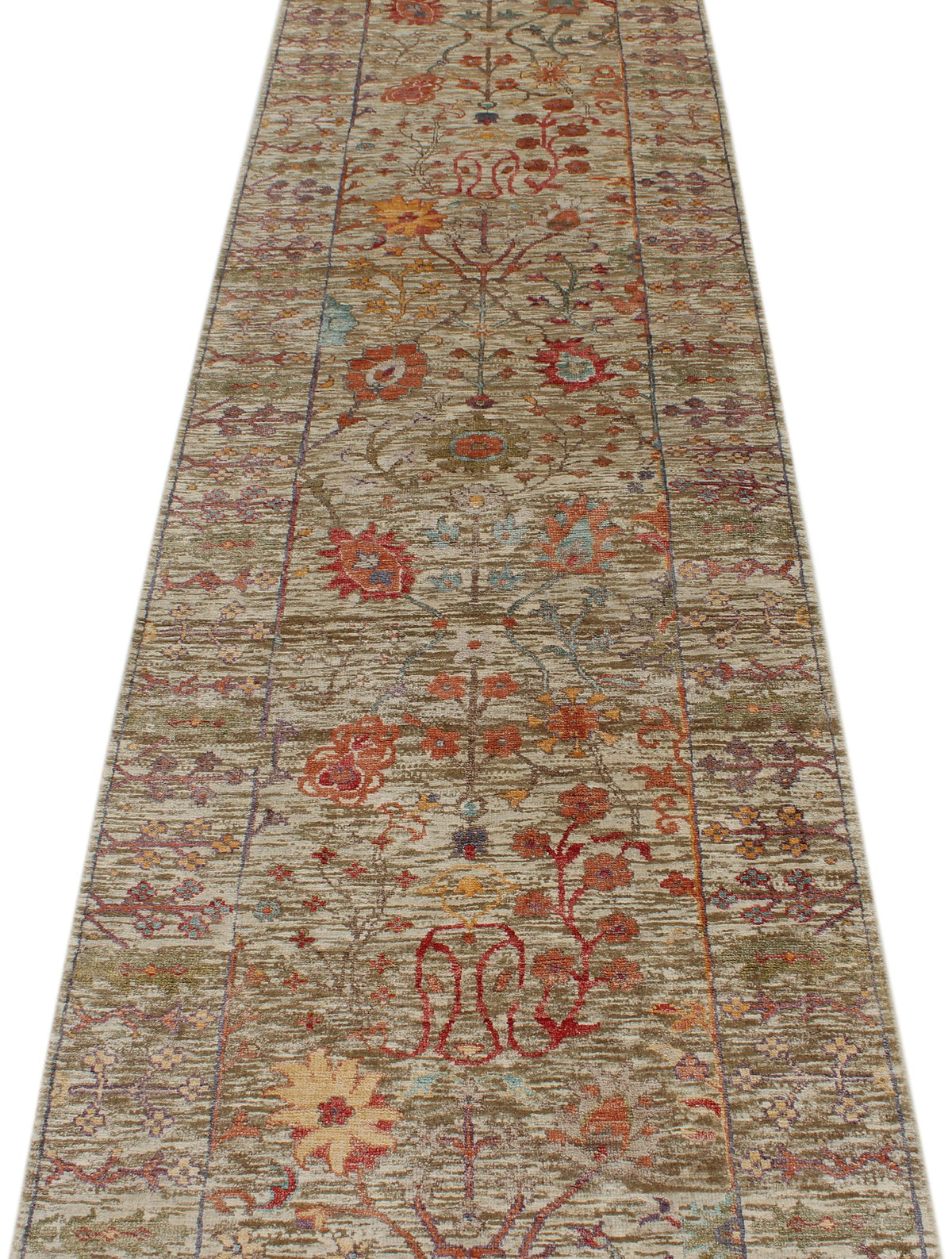 3x26 Ivory and Multicolor Modern Contemporary Runner