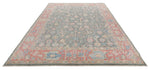 8x10 Gray and Red Turkish Oushak Rug