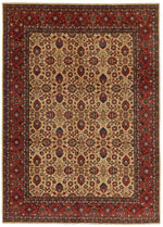 9x12 Beige and Red Turkish Oushak Rug