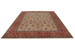 9x12 Beige and Red Turkish Oushak Rug