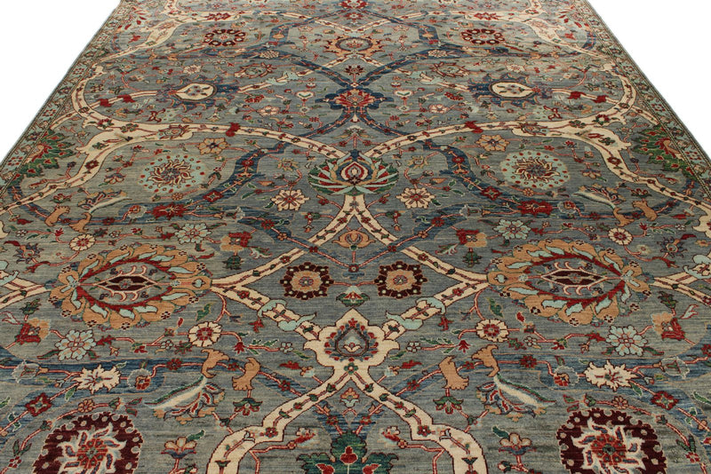 9x12 Gray and Multicolor Anatolian Traditional Rug