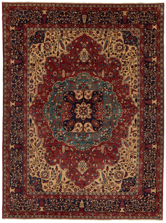 9x12 Red and Black Turkish Oushak Rug