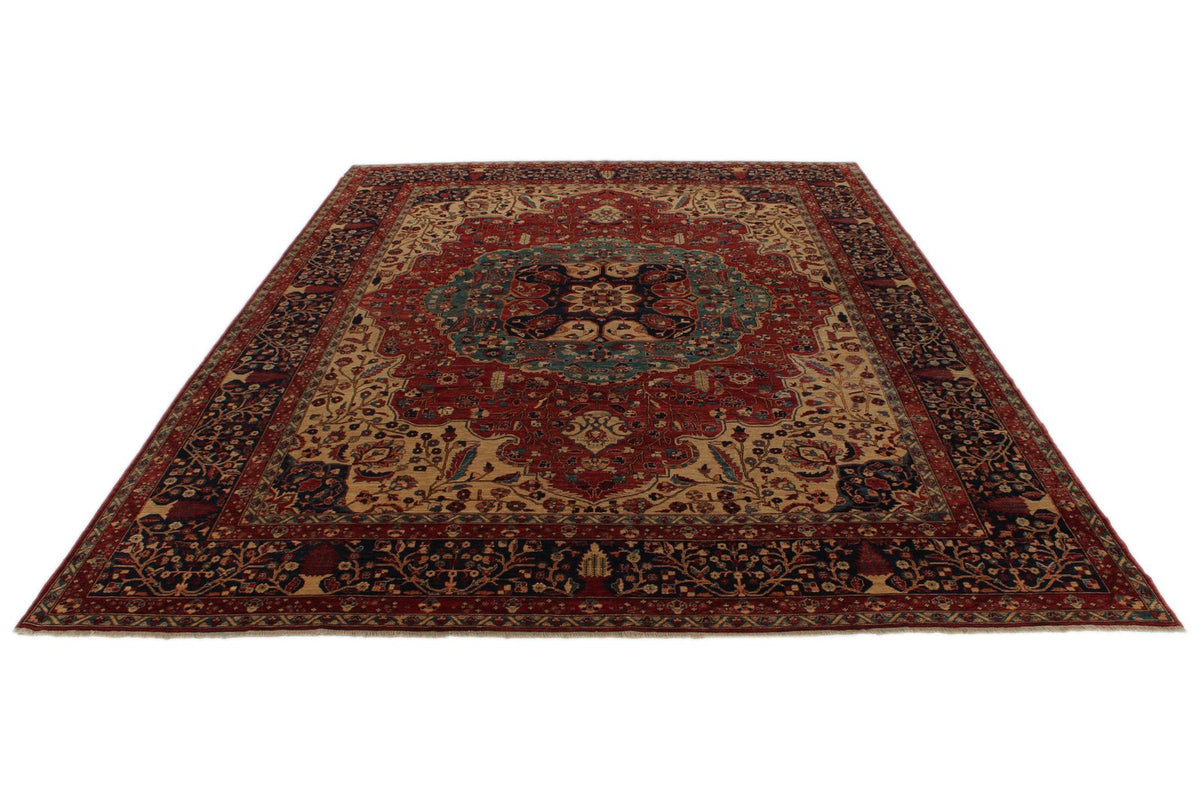 9x12 Red and Black Turkish Oushak Rug