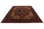 9x12 Red and Black Turkish Oushak Rug