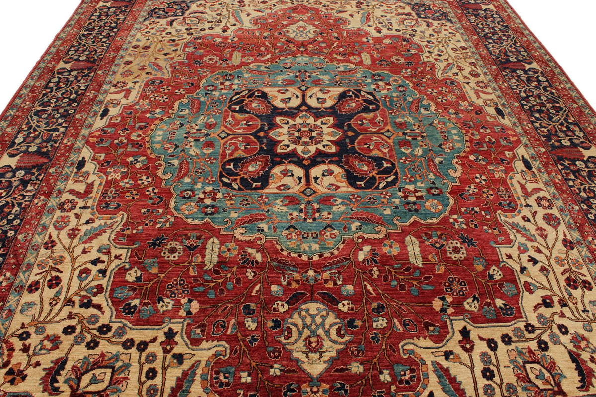 9x12 Red and Black Turkish Oushak Rug