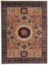 9x12 Ivory and Multicolor Turkish Tribal Rug