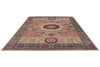9x12 Ivory and Multicolor Turkish Tribal Rug