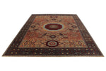 9x12 Ivory and Multicolor Turkish Tribal Rug