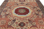 9x12 Ivory and Multicolor Turkish Tribal Rug