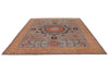 9x12 Blue and Ivory Turkish Tribal Rug
