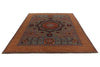 9x12 Blue and Ivory Turkish Tribal Rug