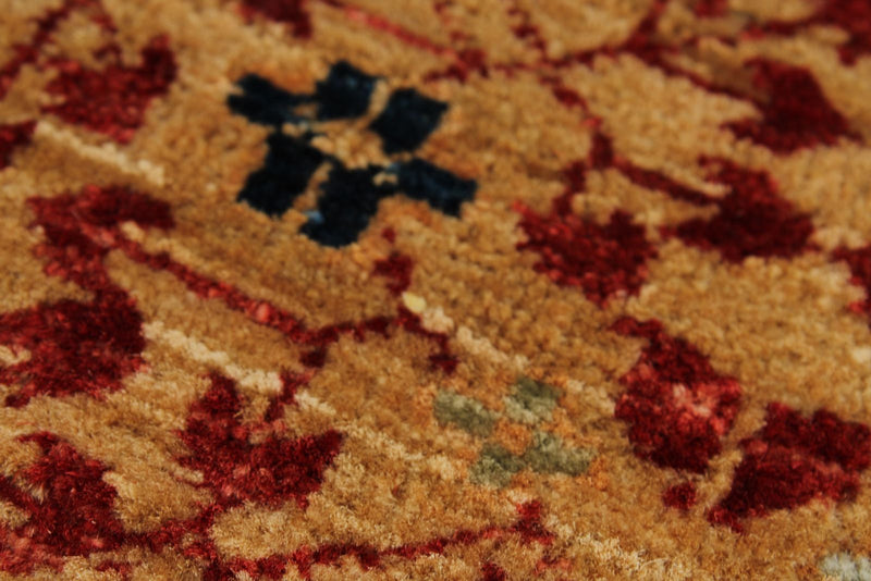 9x12 Blue and Ivory Turkish Tribal Rug