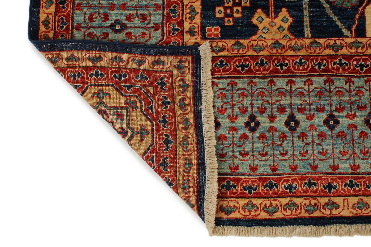 9x12 Navy and Multicolor Anatolian Tribal Rug