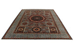 9x12 Light Blue and Multicolor Turkish Tribal Rug