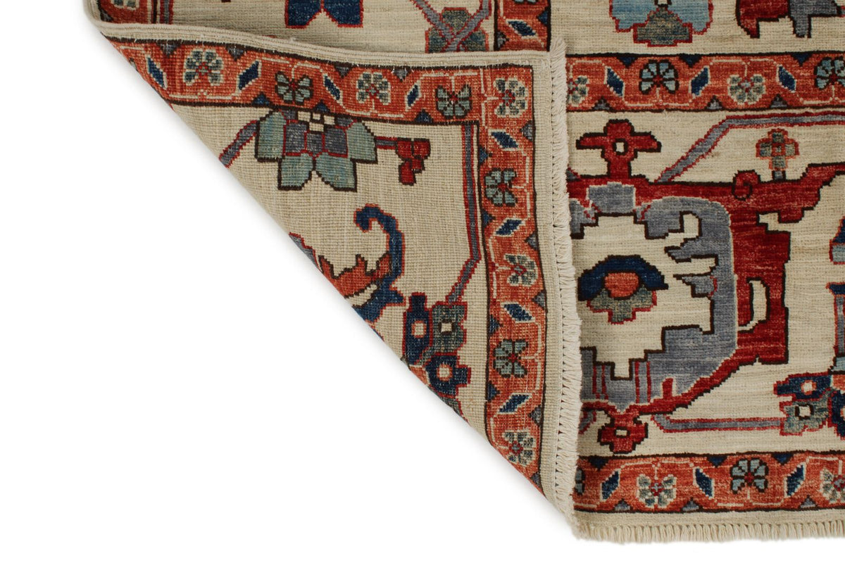 9x12 Ivory and Multicolor Anatolian Traditional Rug