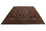 9x12 Gray and Burgundy Turkish Tribal Rug