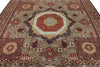 9x12 Gray and Burgundy Turkish Tribal Rug