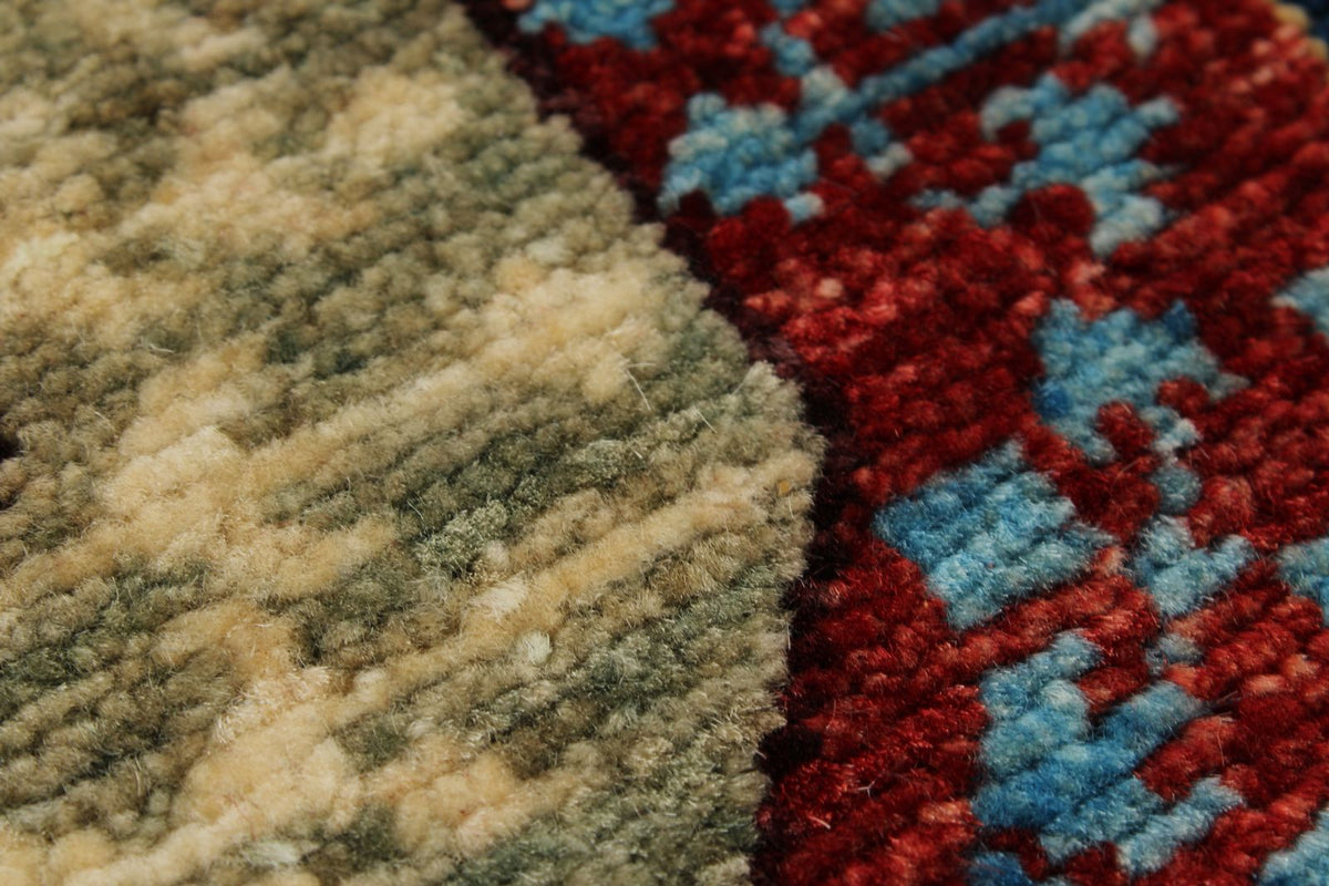 9x12 Navy and Burgundy Turkish Tribal Rug