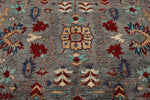 9x12 Gray and Turquoise Anatolian Tribal Rug