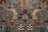 9x12 Gray and Turquoise Anatolian Tribal Rug