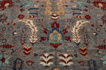 9x12 Gray and Turquoise Anatolian Tribal Rug