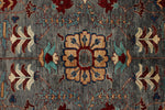 9x12 Gray and Turquoise Anatolian Tribal Rug