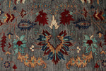 9x12 Gray and Turquoise Anatolian Tribal Rug