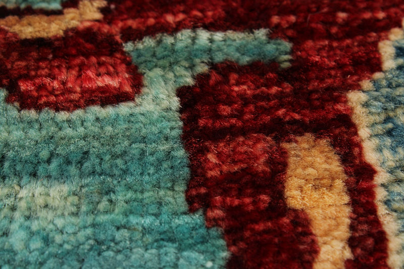 9x12 Gray and Turquoise Anatolian Tribal Rug