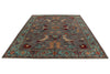 9x12 Gray and Turquoise Anatolian Tribal Rug