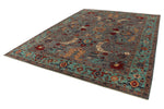 9x12 Gray and Turquoise Anatolian Tribal Rug