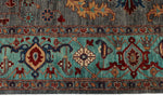 9x12 Gray and Turquoise Anatolian Tribal Rug