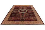 9x12 Burgundy and Beige Turkish Tribal Rug