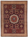 9x12 Burgundy and Beige Turkish Tribal Rug