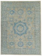 9x12 Beige and Gray Turkish Oushak Rug