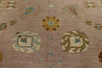 11x14 Pink and Brown Turkish Oushak Rug