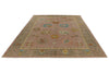 11x14 Pink and Brown Turkish Oushak Rug