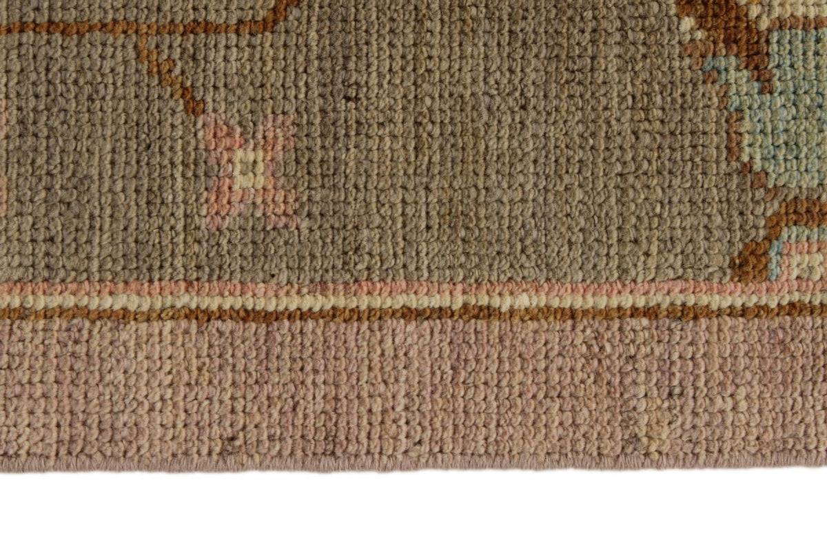 11x14 Pink and Brown Turkish Oushak Rug