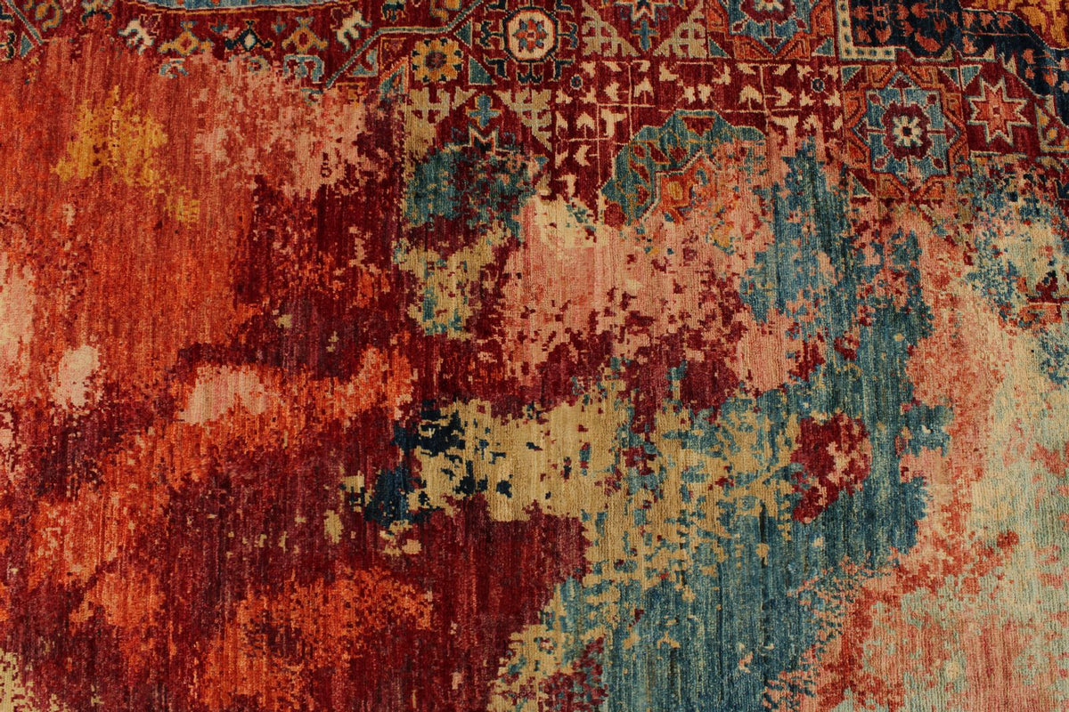 10x14 Multicolor and Multicolor Modern Contemporary Rug