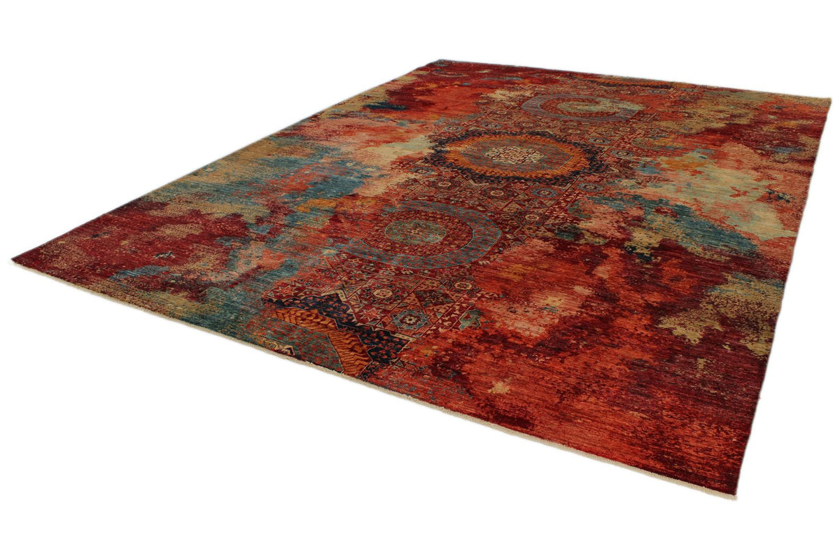 10x14 Multicolor and Multicolor Modern Contemporary Rug