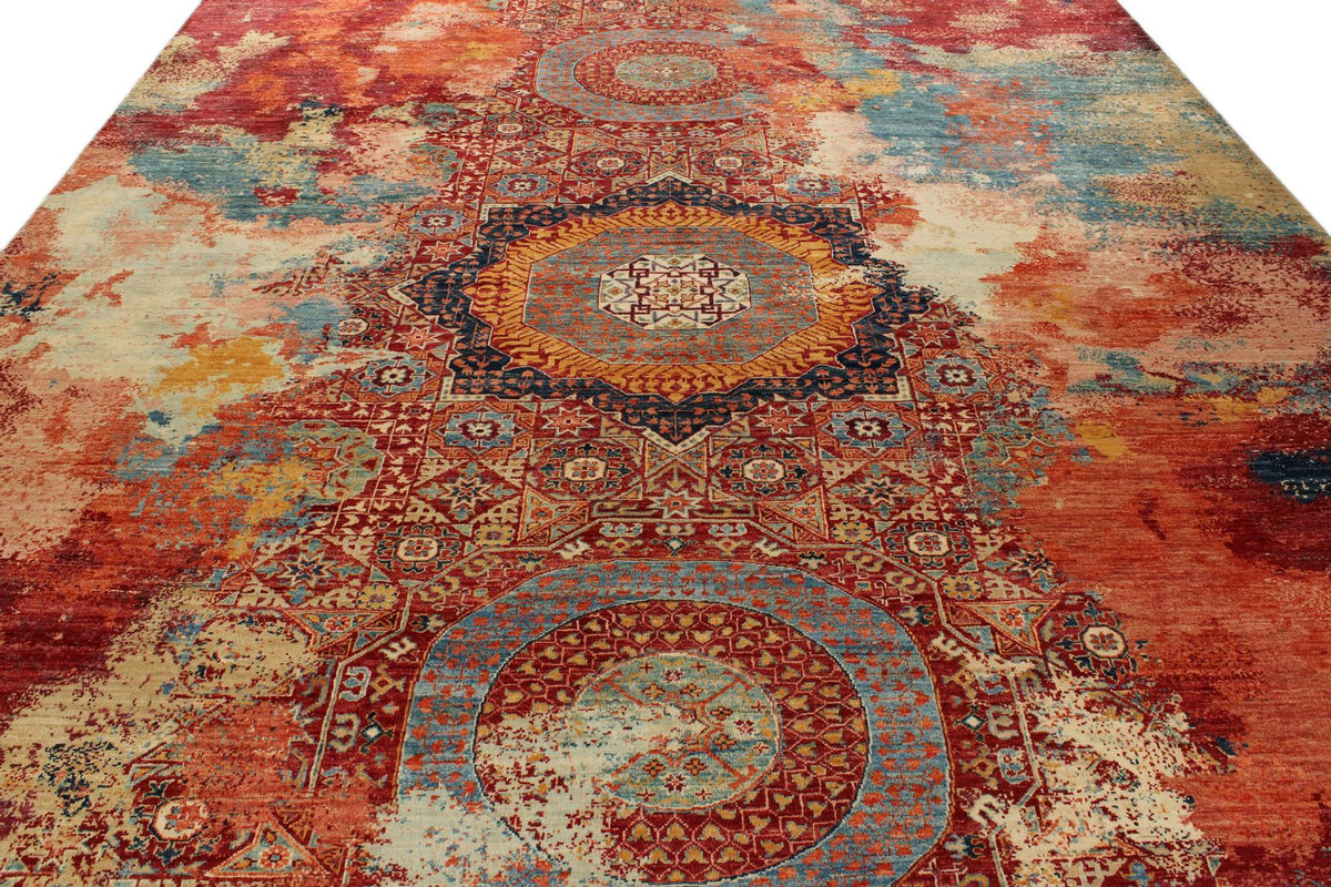 10x14 Multicolor and Multicolor Modern Contemporary Rug