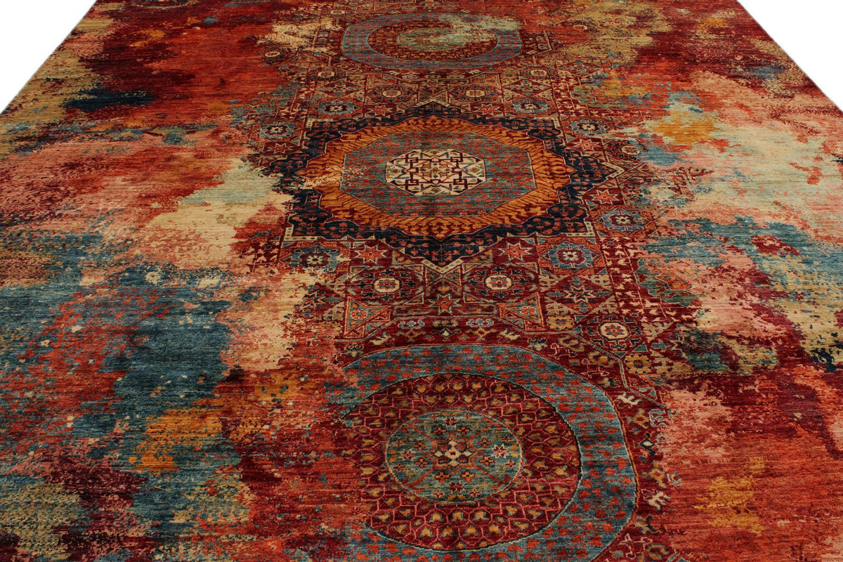 10x14 Multicolor and Multicolor Modern Contemporary Rug