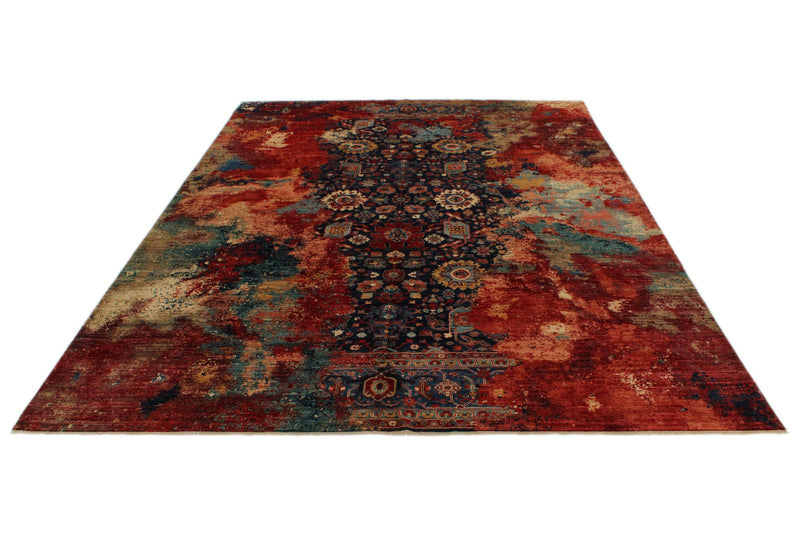 10x14 Navy and Multicolor Modern Contemporary Rug