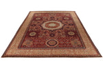10x14 Burgundy and Ivory Turkish Tribal Rug