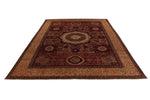 10x14 Burgundy and Ivory Turkish Tribal Rug