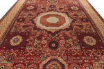 10x14 Burgundy and Ivory Turkish Tribal Rug